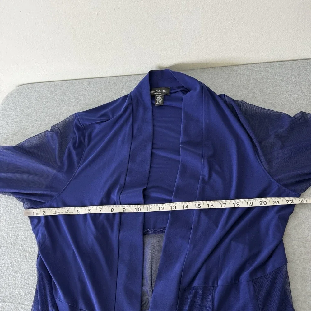 New‎ R And M Richard's Royal Blue Sheer 3/4 Sleeve Jacket And Dress Womens 1X
